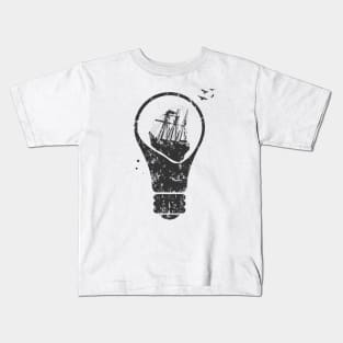 Light Bulb - Sail Ship Kids T-Shirt